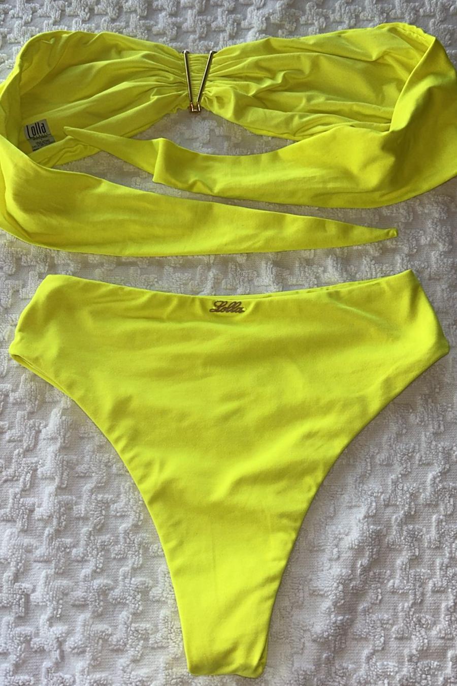 BIQUINI TOMARA QUE CAIA HOT PANTS - LOLLA BRASIL - AMARELO NEON
