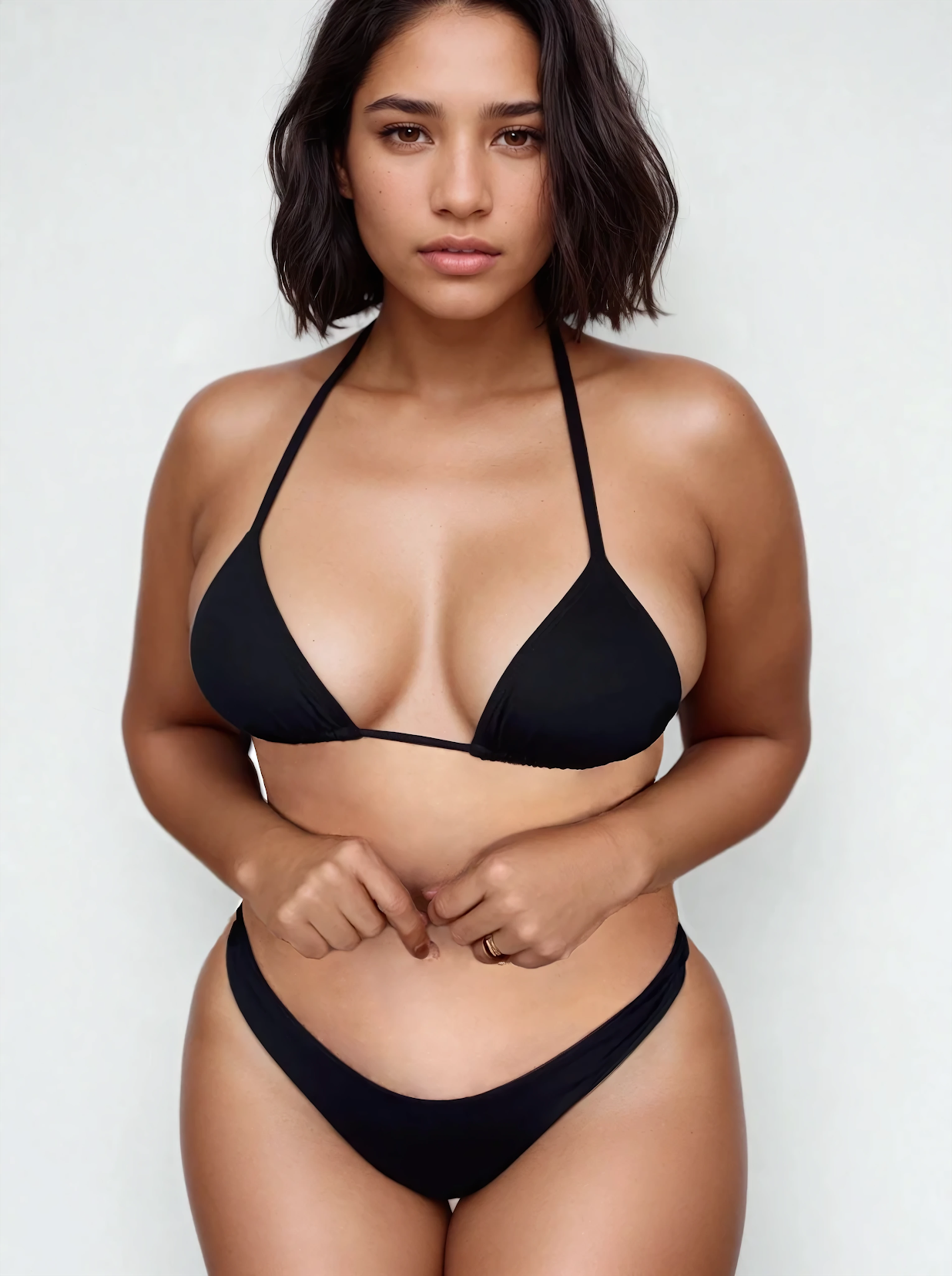 BIQUINI ASA DELTA EMPINA BUMBUM CORTININHA - LOLLA BRASIL - PRETO
