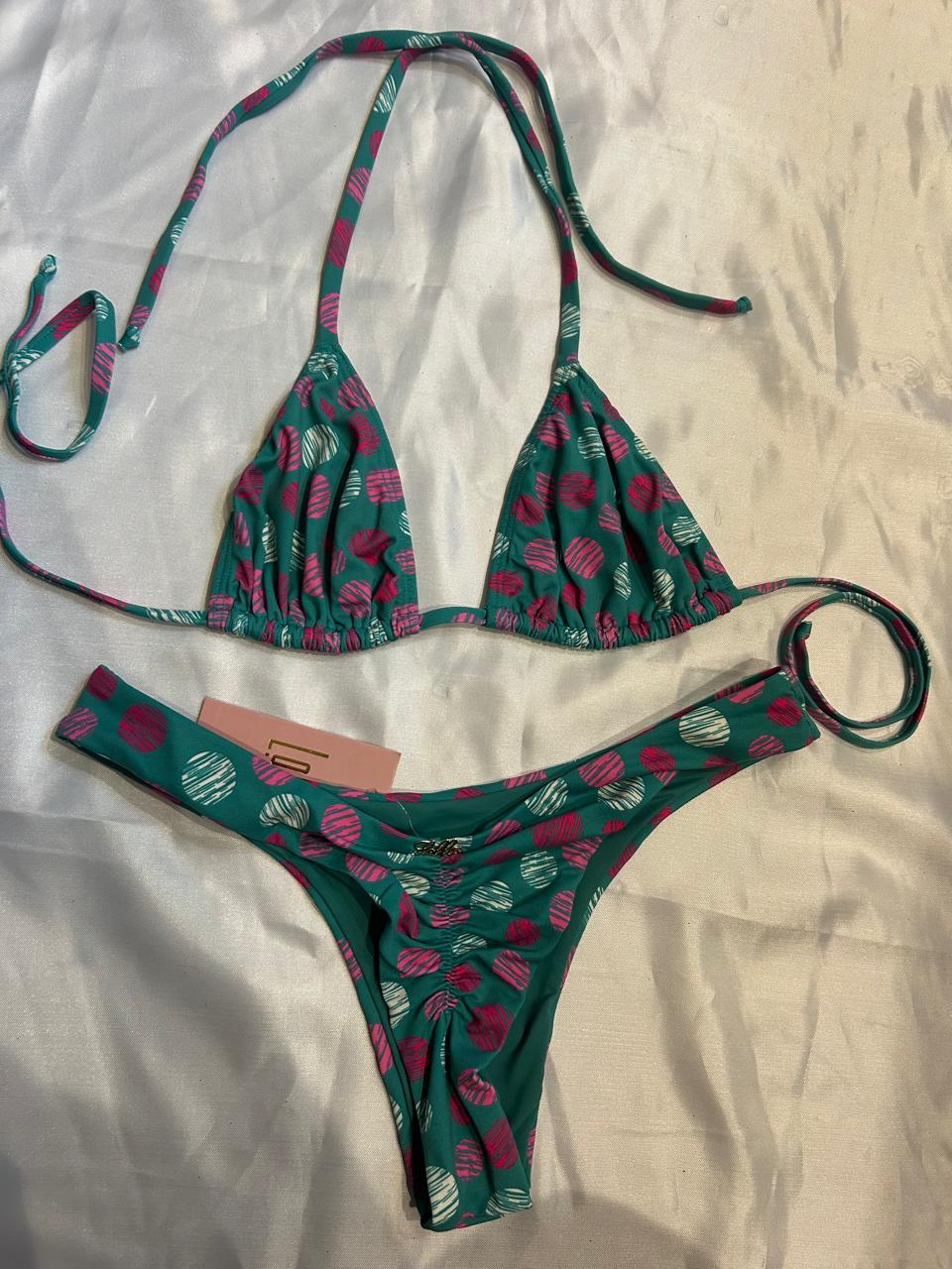 BIQUINI ASA DELTA EMPINA BUMBUM CORTININHA - LOLLA BRASIL - VERDE POP PINK