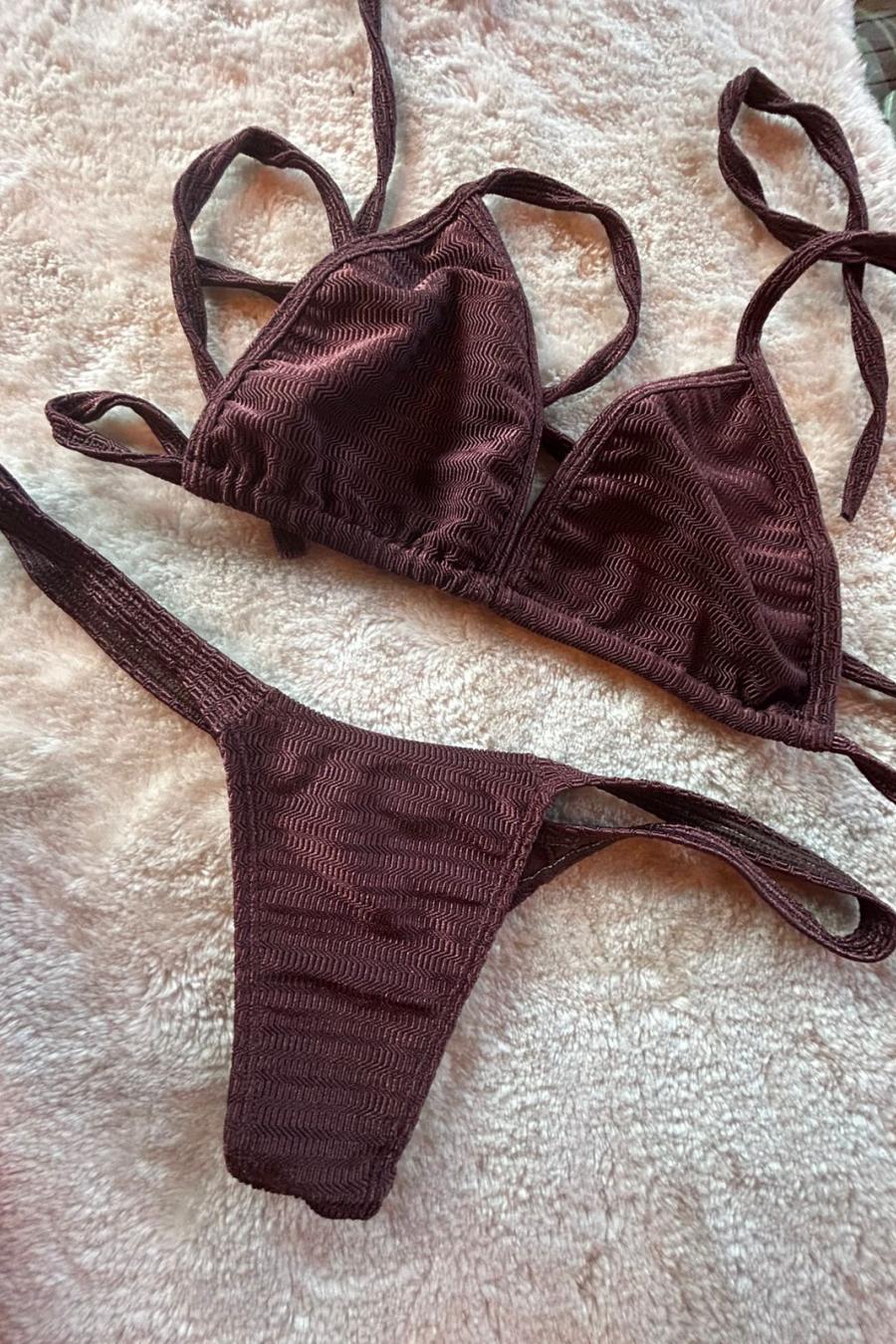 BIQUINI MARROM BRILHOSO HER E DRIKA