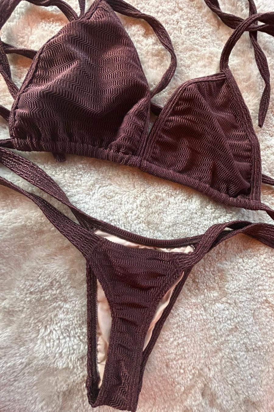 BIQUINI MARROM BRILHOSO HER E DRIKA