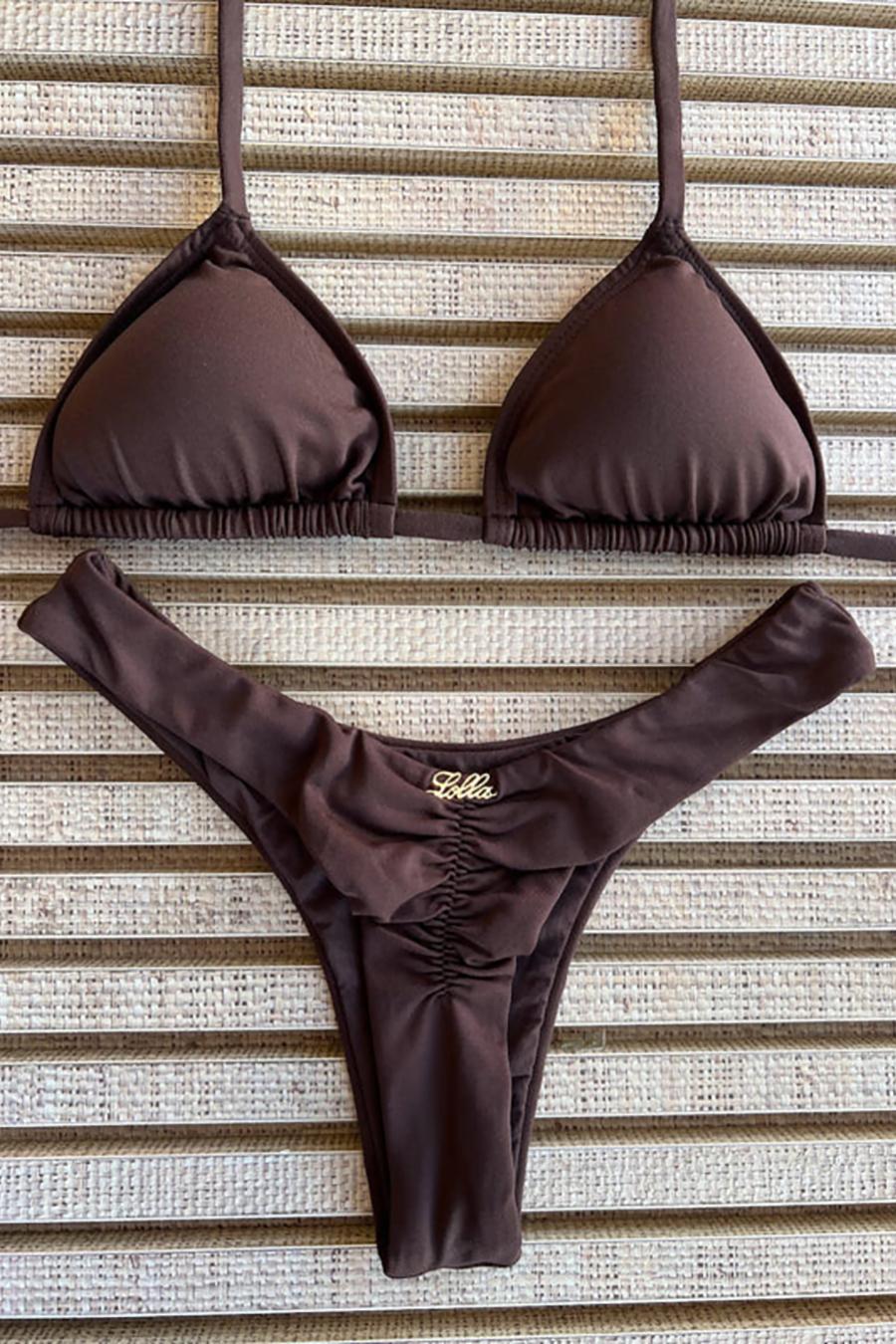 BIQUINI ASA DELTA EMPINA BUMBUM CORTININHA - LOLLA BRASIL - CAFÉ TORRADO