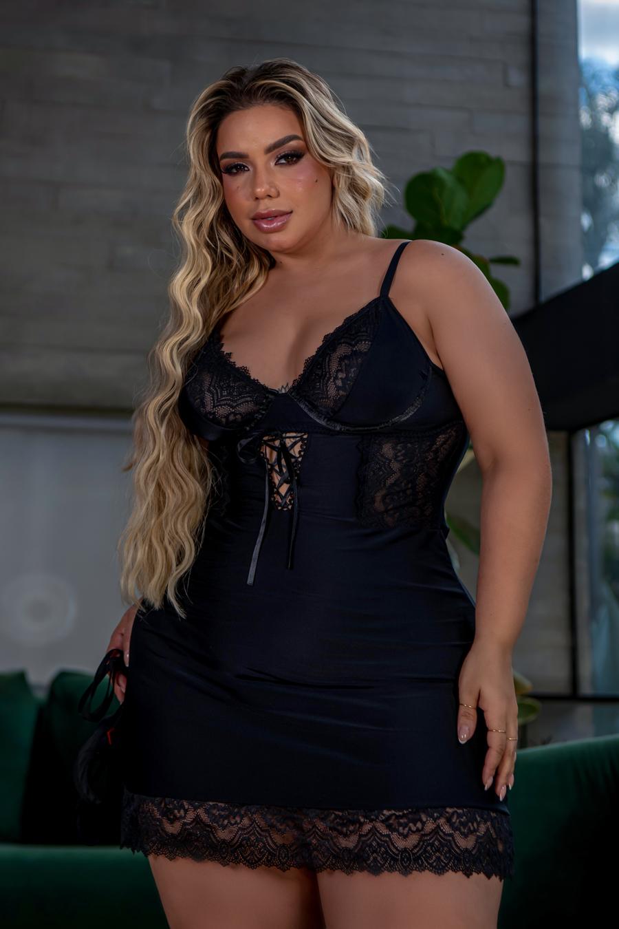 CAMISOLA PLUS SIZE SEM BOJO COM ARO E DETALHE EM FITAS