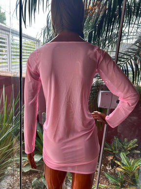 SAÍDA DE PRAIA EM TULE JURERÊ - DOS PÉS À CABEÇA - ROSA CLARO