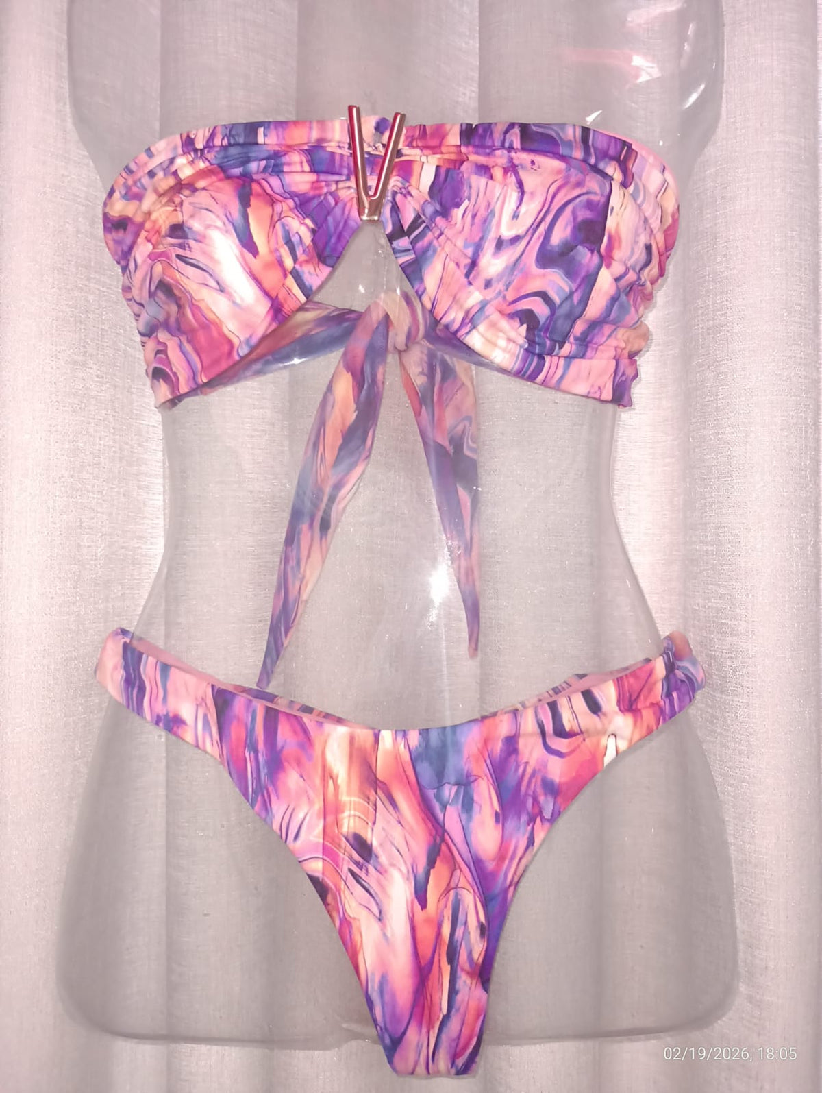 BIQUINI TOMARA QUE CAIA  ASA EMPINA - LOLLA BRASIL - TIE DYE ROXO