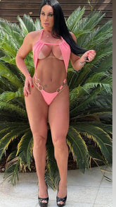 MAIO CAVADO COM ARGOLAS - HER E DRYKA - ROSA BEBE