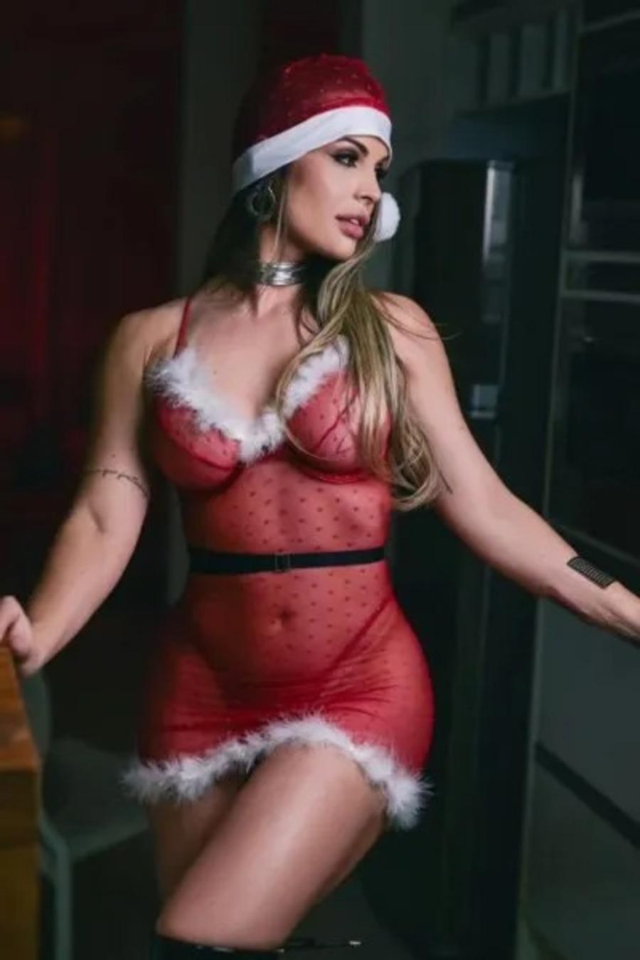 03079 MAMÃE NOEL VESTIDO CINTO E CAPUZ