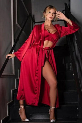 ROBE LONGO EM CETIM SOFITICADO