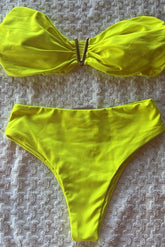 BIQUINI TOMARA QUE CAIA  HOT PANTS - LOLLA BRASIL - AMARELO NEON