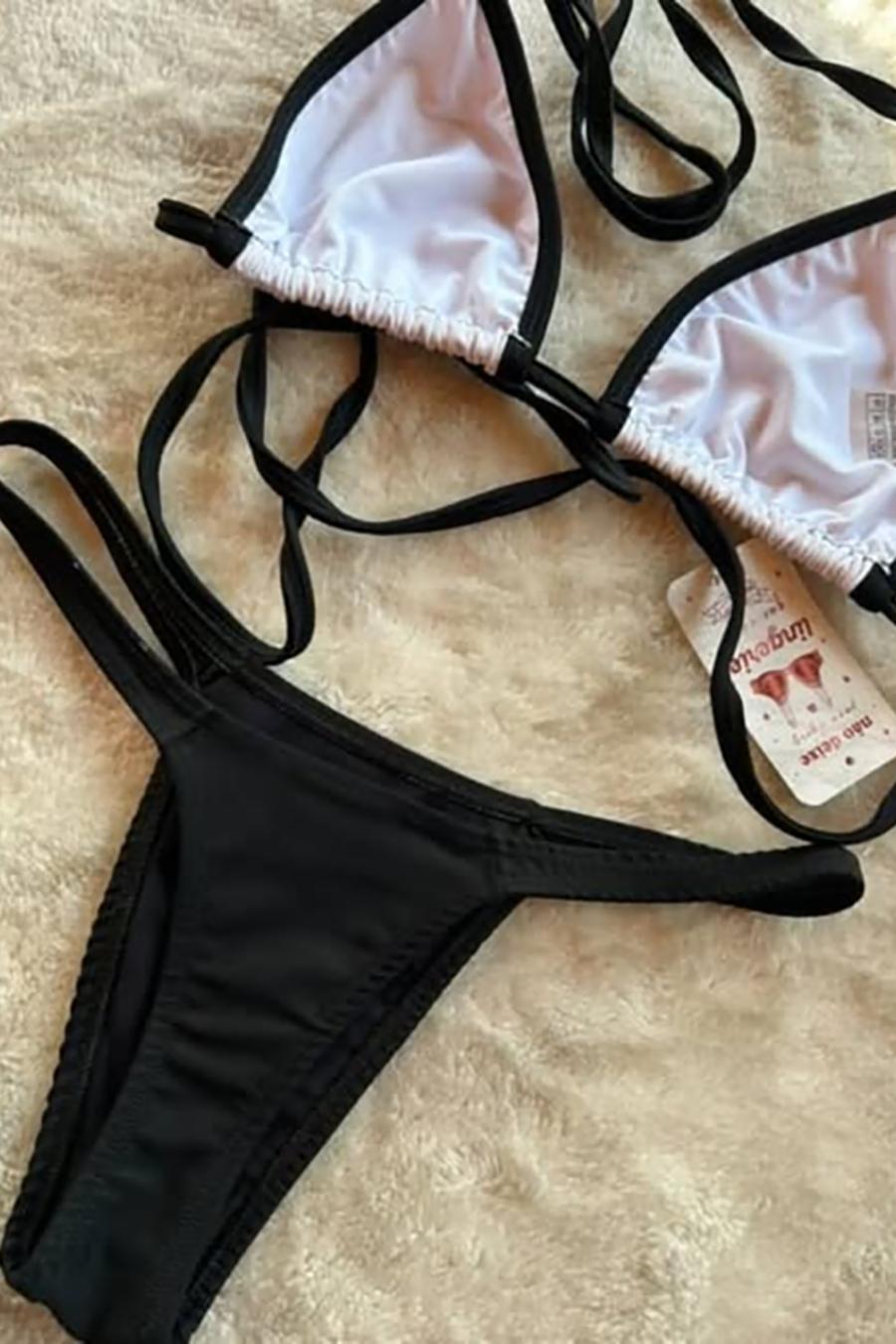 00210 BIQUINI DE FITA PRETO E BRANCO