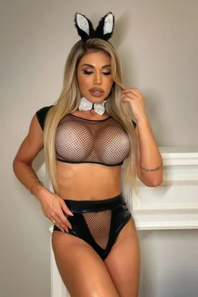 FANTASIA EROTICA SEXY COELHINHA DE BLUSINHA TRANSPARENTE