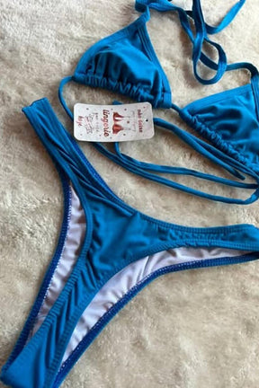 BIQUINI MARQUINHA DE FITA AZUL LISO
