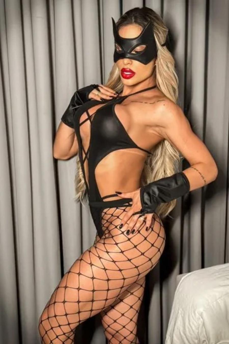 FANTASIA MULHER ARANHA SEXY ACOMPANHA BODY E GORRINHO