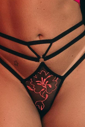 CALCINHA AVULSA FEITA EM TULE BORDADO