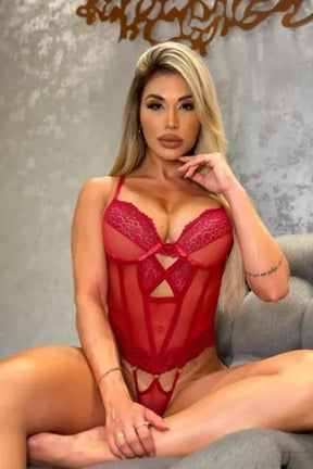 BODY SENSUAL DE BOJO COM LIGAS E DETALHE DE ELÁSTICO NAS COSTAS