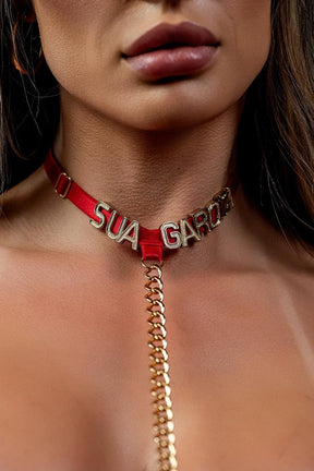 CHOKER SENSUAL SUA GAROTA COM CORRENTE