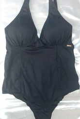 MAIÔ PLUS SIZE INTEIRO COM COSTURAS REBATIDAS - BOCA A BOCA - PRETO
