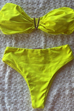 BIQUINI TOMARA QUE CAIA  HOT PANTS - LOLLA BRASIL - AMARELO NEON
